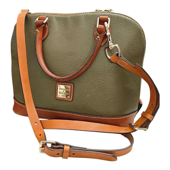 Dooney & Bourke Green and Tan Handbag